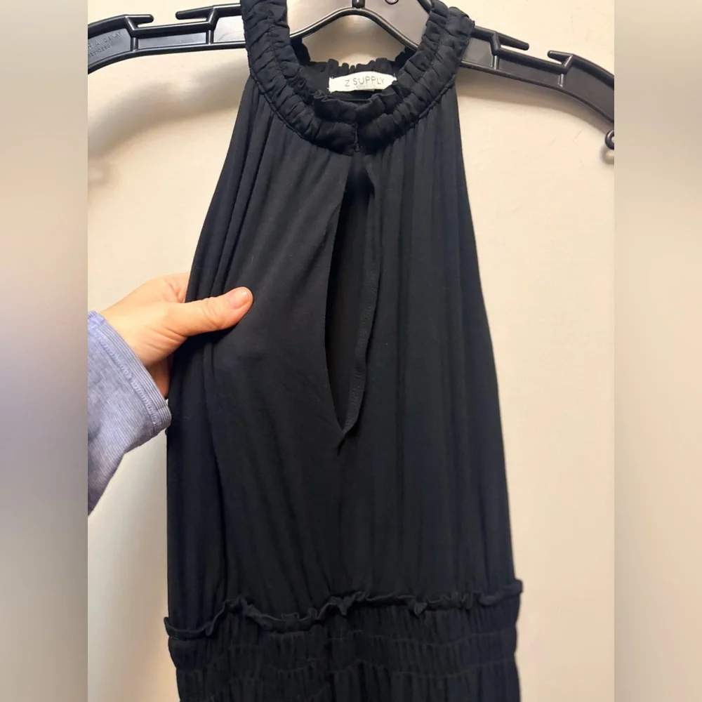 Z SUPPLY Black Halter Key Hole Chest Maxi Dress - Picture 4 of 8